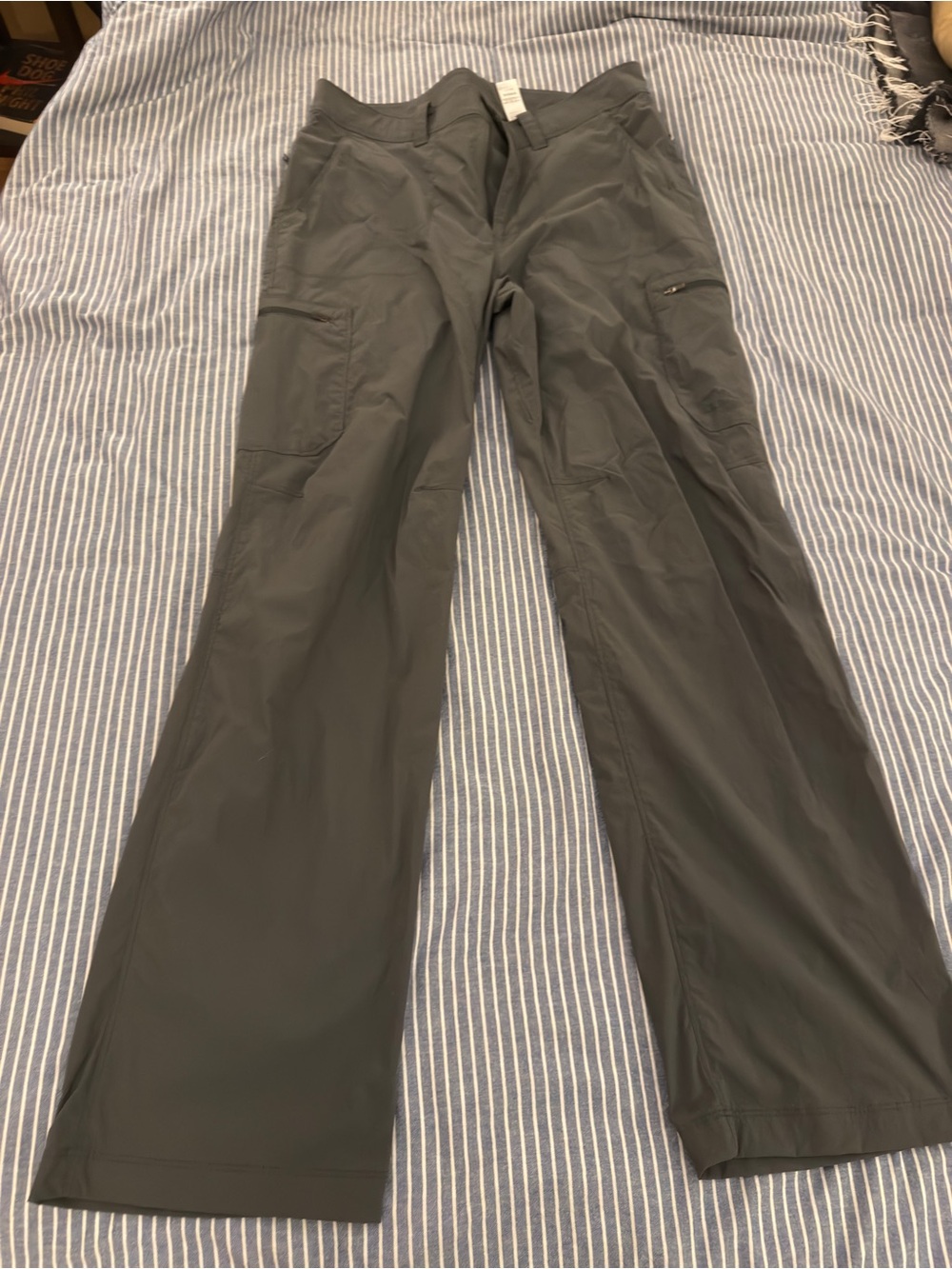 Men's Lightweight Stretch Utility Pants - L.L.Bean gray green slim cargo 33x32